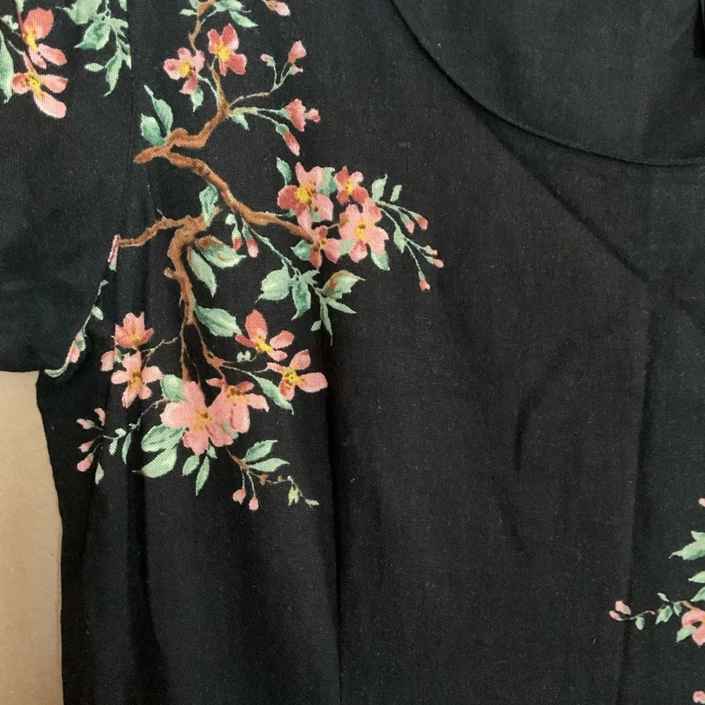 Crazy Horse by Liz Claiborne Floral Black Dress. Linen blend. Size 12 - Picture 5 of 10
